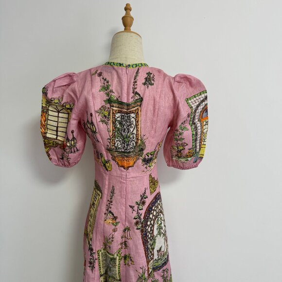 Alemais Monte printed flax midi dress - Picture 9 of 12